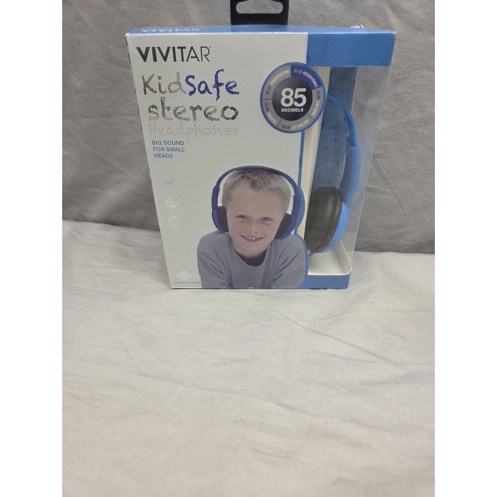 Vivitar KidsTech KidSafe Stereo Wired Headphones BLUE Children Safe 85dB Volume